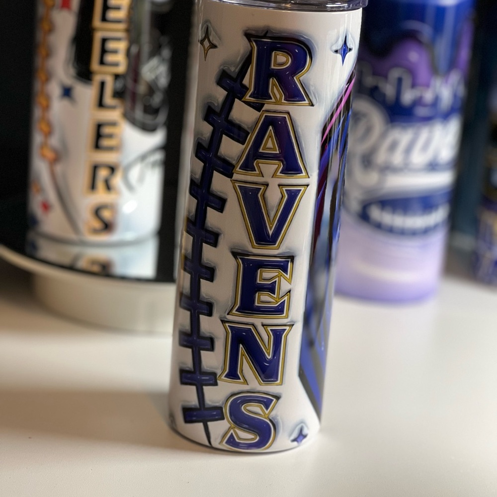 Ravens Themed Decorative 20oz Stainless Steel Tumbler